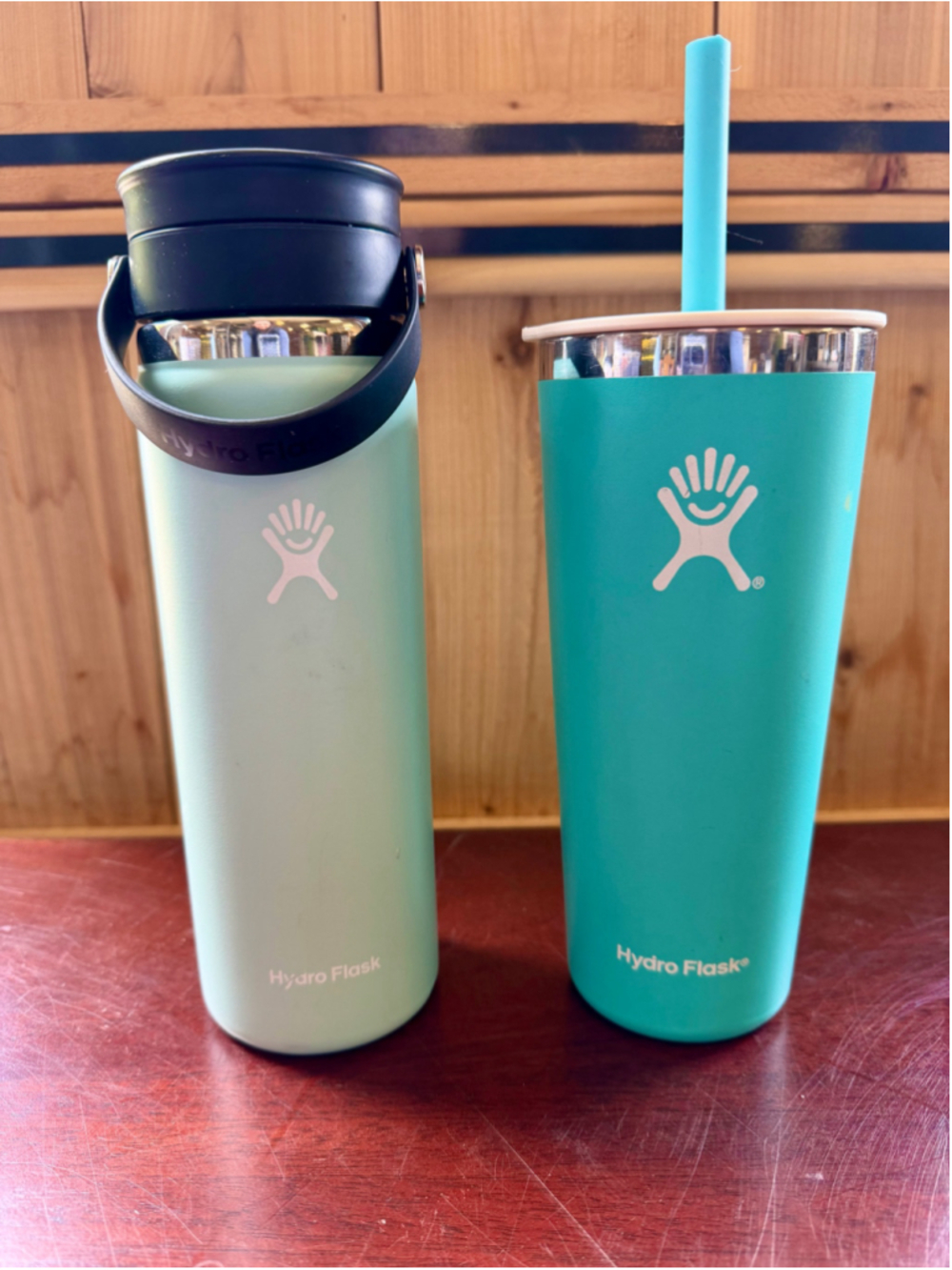 Hydro Flask Set of 2 Water Bottles Teal and Mint One Size